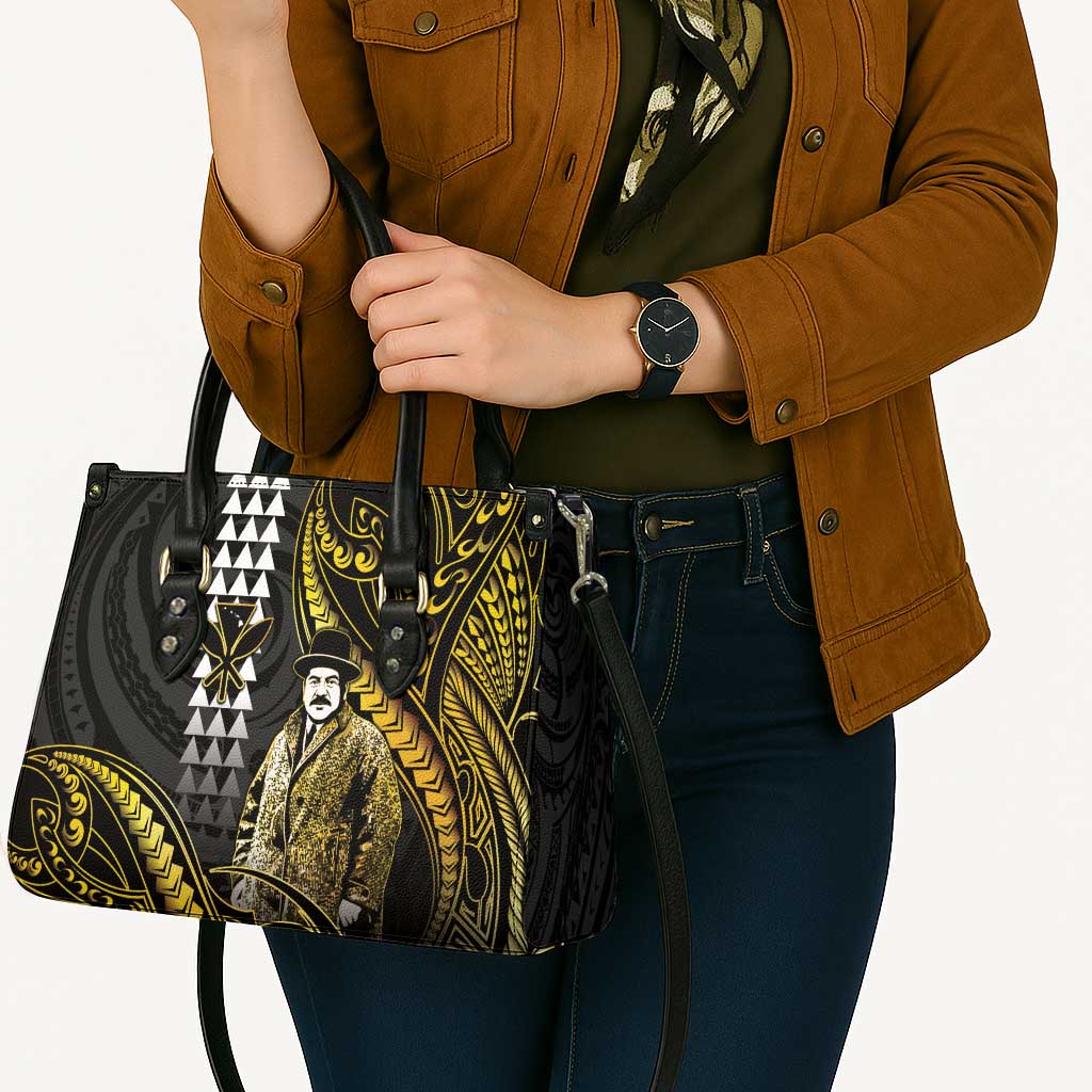 Hawaii Kuhio The Citizen Prince Leather Bag Gold Polynesian Tribal Tattoo LT05 - Polynesian Pride