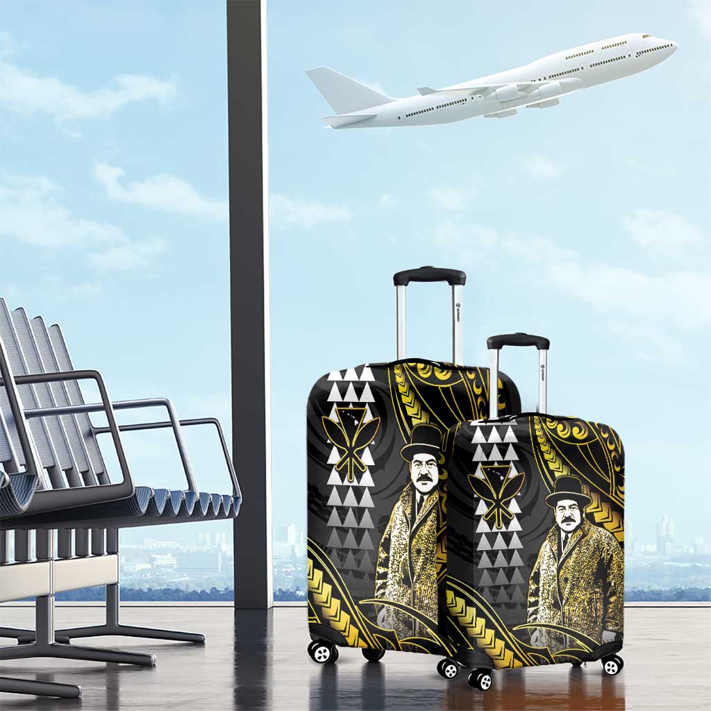 Hawaii Kuhio The Citizen Prince Luggage Cover Gold Polynesian Tribal Tattoo