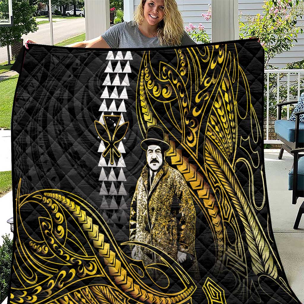 Hawaii Kuhio The Citizen Prince Quilt Gold Polynesian Tribal Tattoo