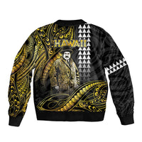 Hawaii Kuhio The Citizen Prince Sleeve Zip Bomber Jacket Gold Polynesian Tribal Tattoo LT05 - Polynesian Pride
