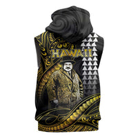 Hawaii Kuhio The Citizen Prince Sleeveless Hoodie Gold Polynesian Tribal Tattoo LT05 - Polynesian Pride