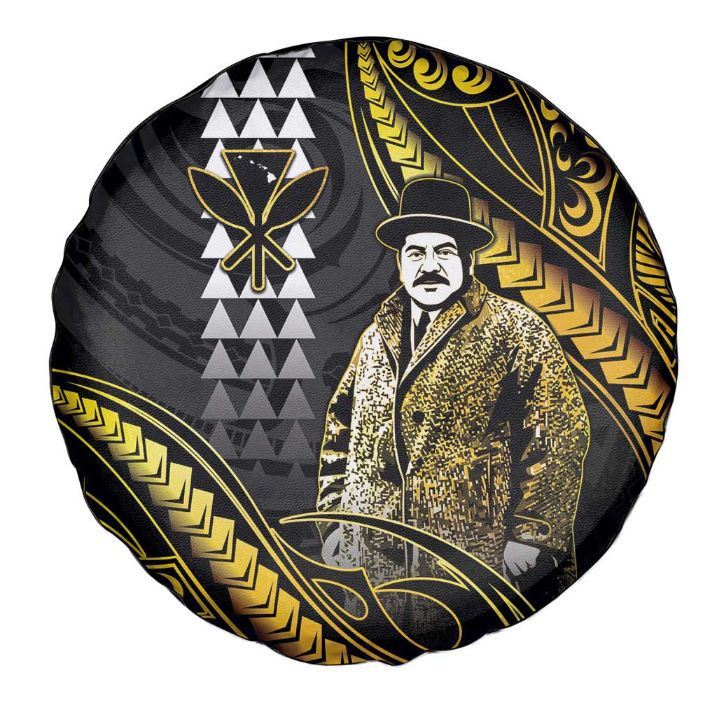 Hawaii Kuhio The Citizen Prince Spare Tire Cover Gold Polynesian Tribal Tattoo LT05 - Polynesian Pride