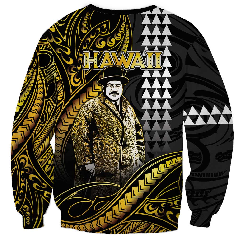 Hawaii Kuhio The Citizen Prince Sweatshirt Gold Polynesian Tribal Tattoo