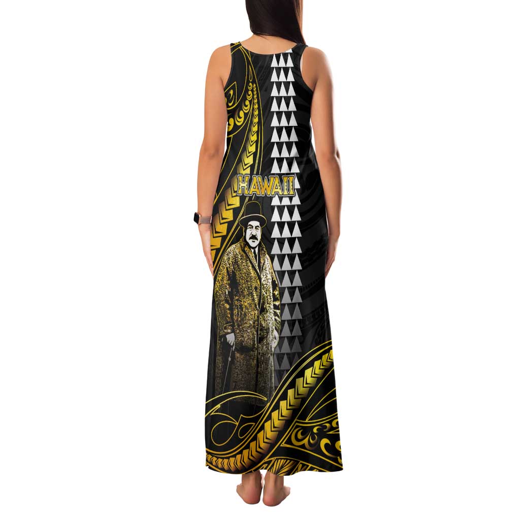 Hawaii Kuhio The Citizen Prince Tank Maxi Dress Gold Polynesian Tribal Tattoo LT05 - Polynesian Pride