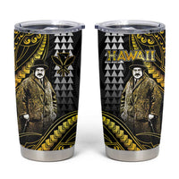 Hawaii Kuhio The Citizen Prince Tumbler Cup Gold Polynesian Tribal Tattoo