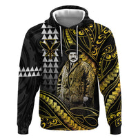 Hawaii Kuhio The Citizen Prince Zip Hoodie Gold Polynesian Tribal Tattoo LT05 Pullover Hoodie Gold - Polynesian Pride