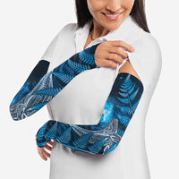 New Zealand Matariki Arm Sleeves Maori Koru With Humpback Whale Blue