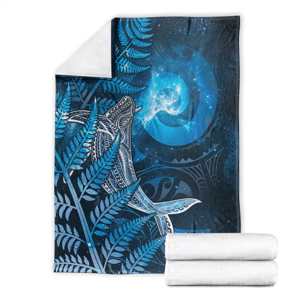 New Zealand Matariki Blanket Maori Koru With Humpback Whale Blue