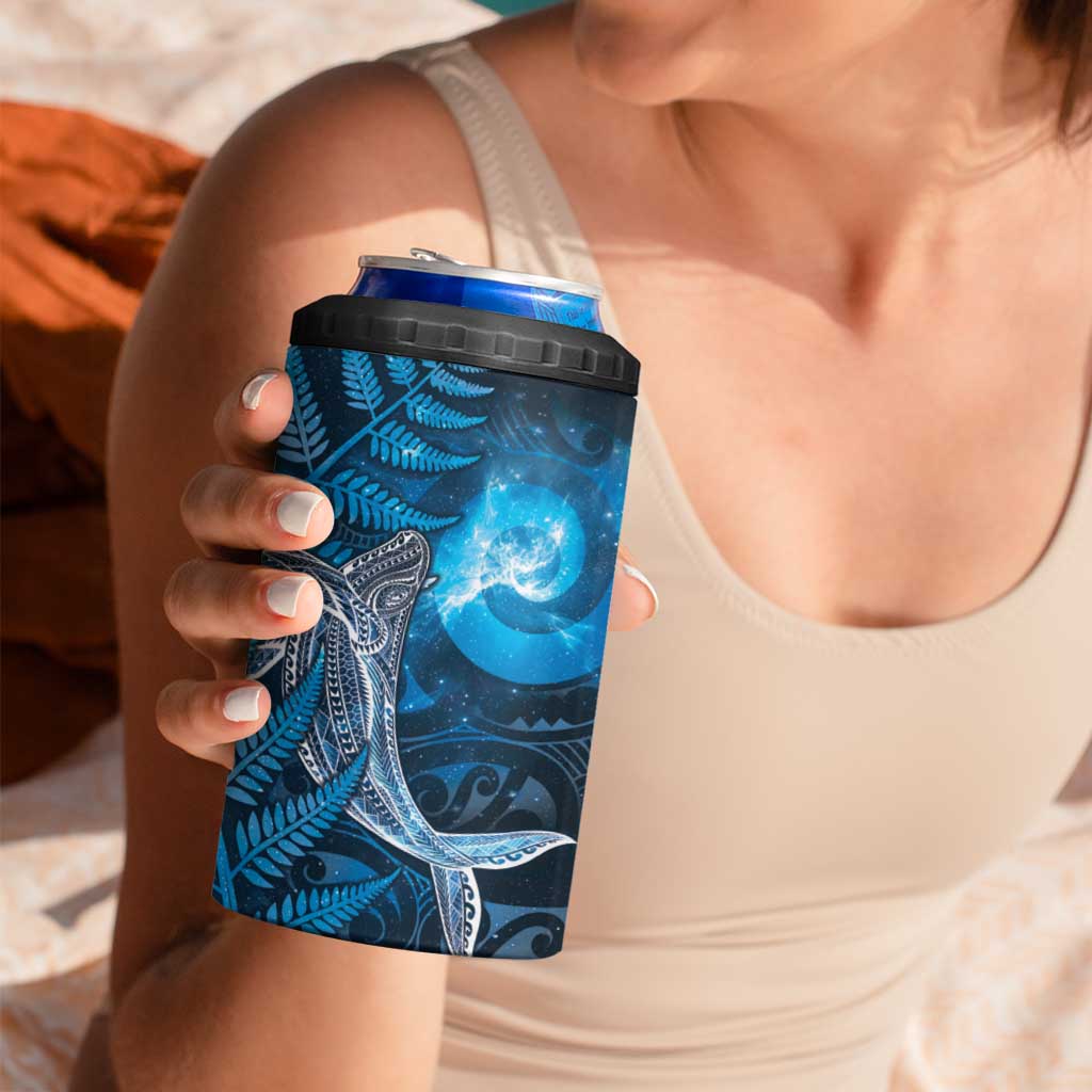 New Zealand Matariki 4 in 1 Can Cooler Tumbler Maori Koru With Humpback Whale Blue LT05 - Polynesian Pride