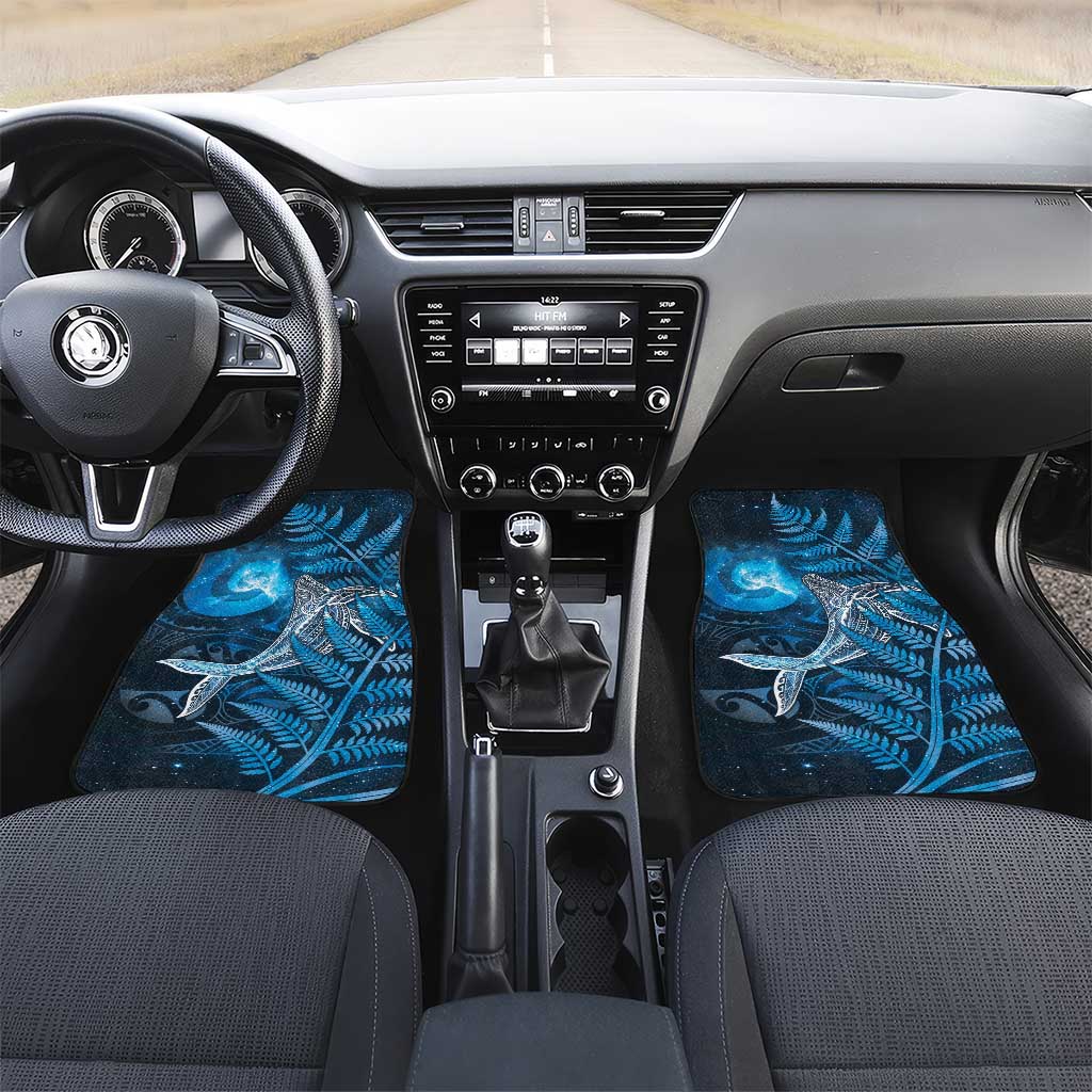 New Zealand Matariki Car Mats Maori Koru With Humpback Whale Blue