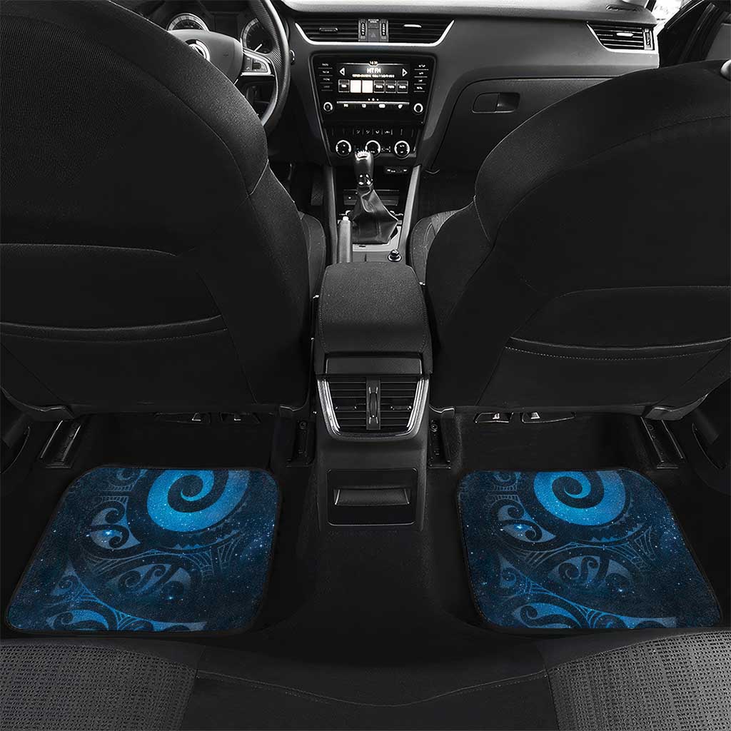 New Zealand Matariki Car Mats Maori Koru With Humpback Whale Blue
