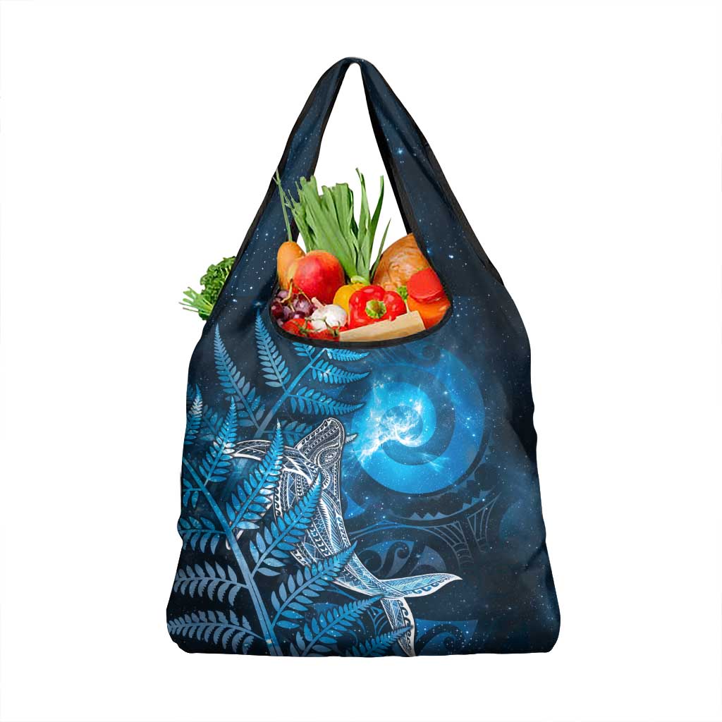 New Zealand Matariki Grocery Bag Maori Koru With Humpback Whale Blue LT05 1-pack One Size Blue - Polynesian Pride