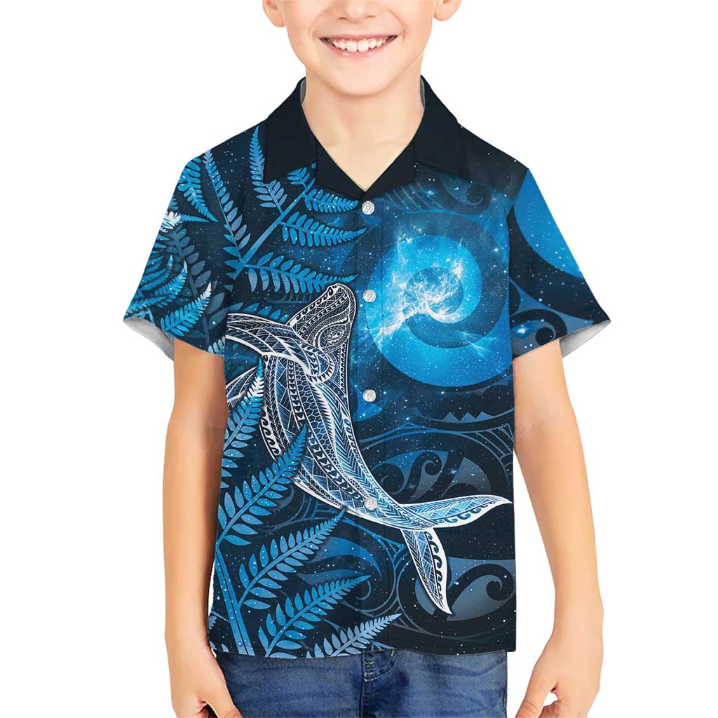 New Zealand Matariki Hawaiian Shirt Maori Koru With Humpback Whale Blue