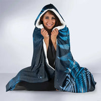 New Zealand Matariki Hooded Blanket Maori Koru With Humpback Whale Blue