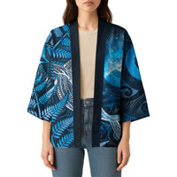 New Zealand Matariki Kimono Maori Koru With Humpback Whale Blue