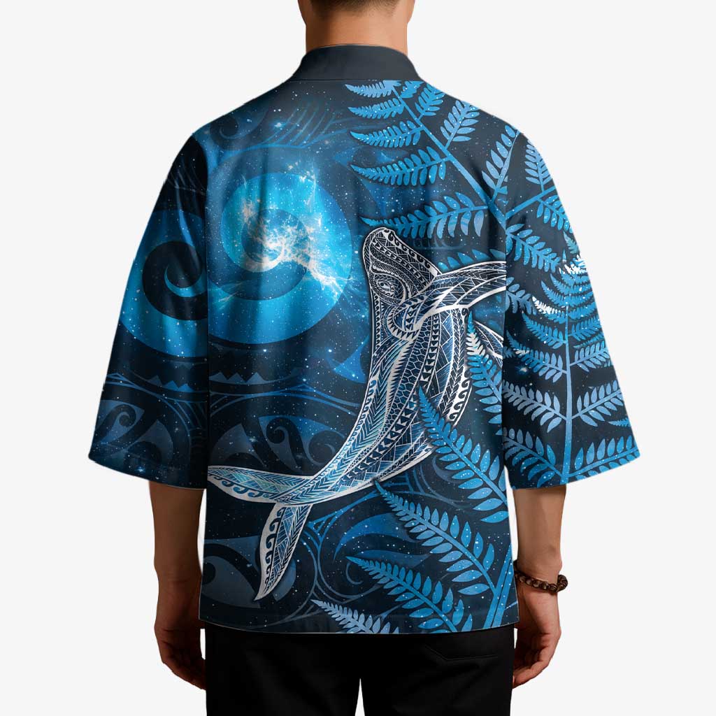 New Zealand Matariki Kimono Maori Koru With Humpback Whale Blue