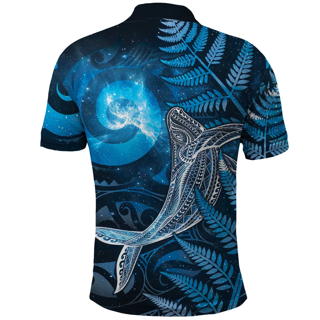 New Zealand Matariki Polo Shirt Maori Koru With Humpback Whale Blue