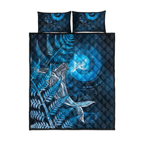 New Zealand Matariki Quilt Bed Set Maori Koru With Humpback Whale Blue LT05 - Polynesian Pride
