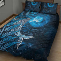 New Zealand Matariki Quilt Bed Set Maori Koru With Humpback Whale Blue LT05 - Polynesian Pride