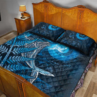 New Zealand Matariki Quilt Bed Set Maori Koru With Humpback Whale Blue LT05 - Polynesian Pride