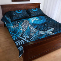 New Zealand Matariki Quilt Bed Set Maori Koru With Humpback Whale Blue LT05 - Polynesian Pride