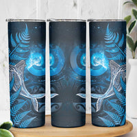 New Zealand Matariki Skinny Tumbler Maori Koru With Humpback Whale Blue LT05 - Polynesian Pride