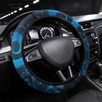 New Zealand Matariki Steering Wheel Cover Maori Koru With Humpback Whale Blue
