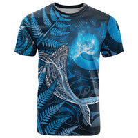 New Zealand Matariki T Shirt Maori Koru With Humpback Whale Blue LT05 Blue - Polynesian Pride