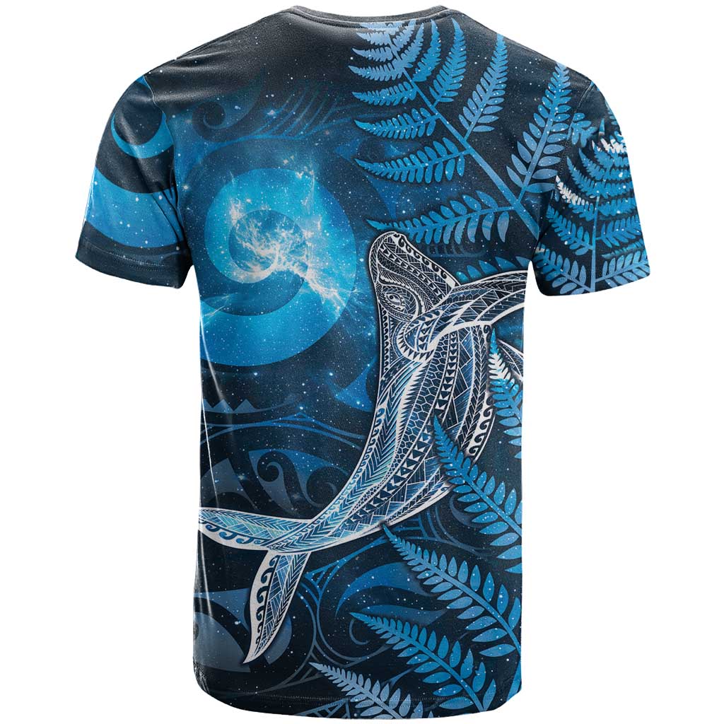 New Zealand Matariki T Shirt Maori Koru With Humpback Whale Blue LT05 - Polynesian Pride