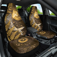 New Zealand Matariki Car Seat Cover Maori Koru With Humpback Whale Gold LT05 One Size Gold - Polynesian Pride