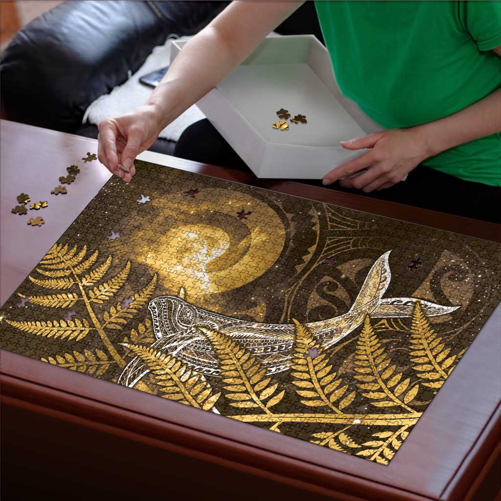 New Zealand Matariki Puzzle Maori Koru With Humpback Whale Gold