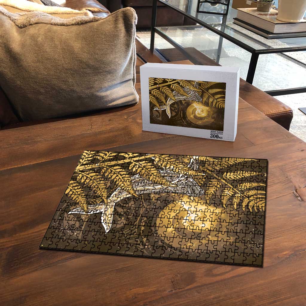 New Zealand Matariki Puzzle Maori Koru With Humpback Whale Gold