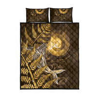 New Zealand Matariki Quilt Bed Set Maori Koru With Humpback Whale Gold LT05 - Polynesian Pride