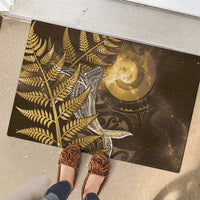 New Zealand Matariki Rubber Doormat Maori Koru With Humpback Whale Gold
