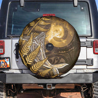 New Zealand Matariki Spare Tire Cover Maori Koru With Humpback Whale Gold LT05 Gold - Polynesian Pride