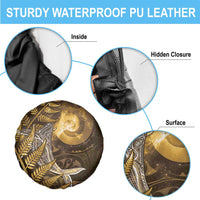 New Zealand Matariki Spare Tire Cover Maori Koru With Humpback Whale Gold LT05 - Polynesian Pride