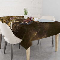 New Zealand Matariki Tablecloth Maori Koru With Humpback Whale Gold