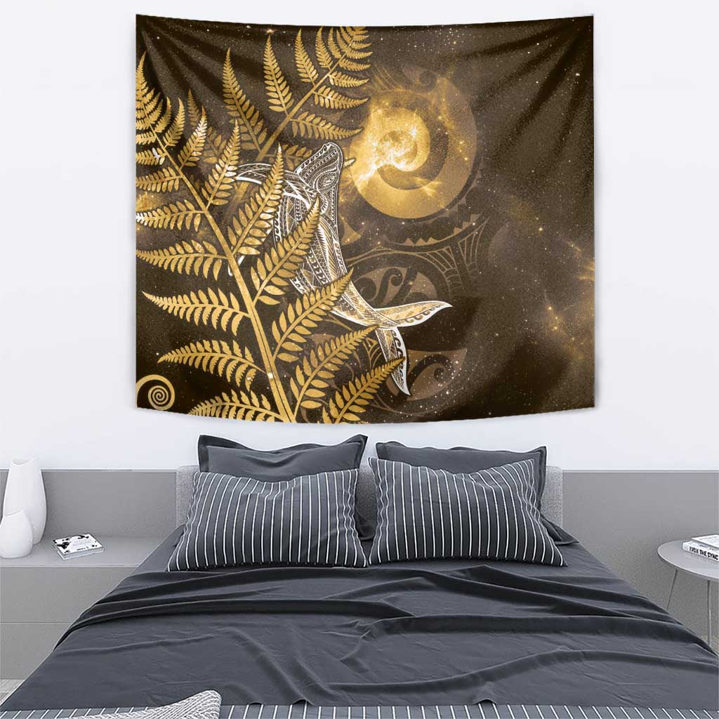 New Zealand Matariki Tapestry Maori Koru With Humpback Whale Gold LT05 - Polynesian Pride