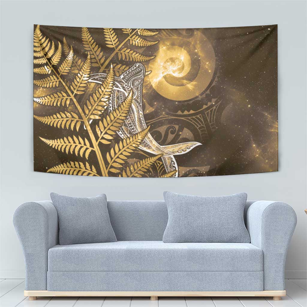 New Zealand Matariki Tapestry Maori Koru With Humpback Whale Gold LT05 - Polynesian Pride