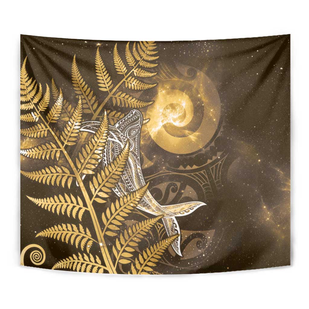 New Zealand Matariki Tapestry Maori Koru With Humpback Whale Gold LT05 - Polynesian Pride