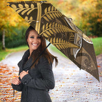 New Zealand Matariki Umbrella Maori Koru With Humpback Whale Gold LT05 - Polynesian Pride