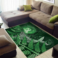 New Zealand Matariki Area Rug Maori Koru With Humpback Whale Green LT05 - Polynesian Pride