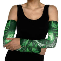 New Zealand Matariki Arm Sleeves Maori Koru With Humpback Whale Green