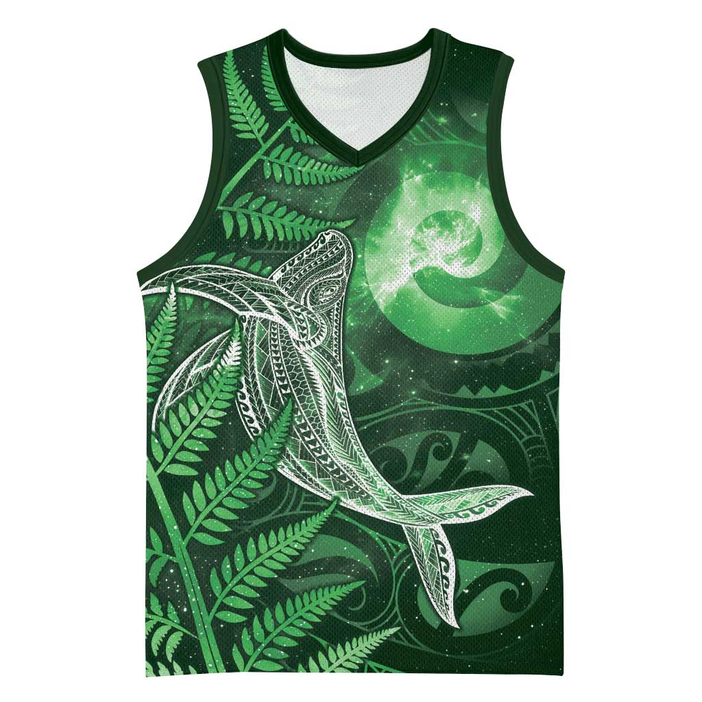 New Zealand Matariki Basketball Jersey Maori Koru With Humpback Whale Green
