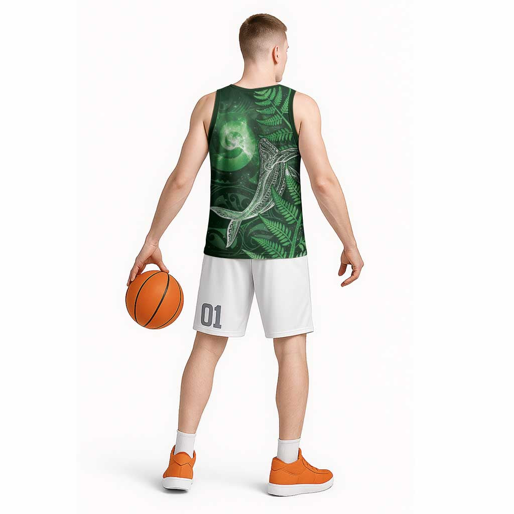 New Zealand Matariki Basketball Jersey Maori Koru With Humpback Whale Green