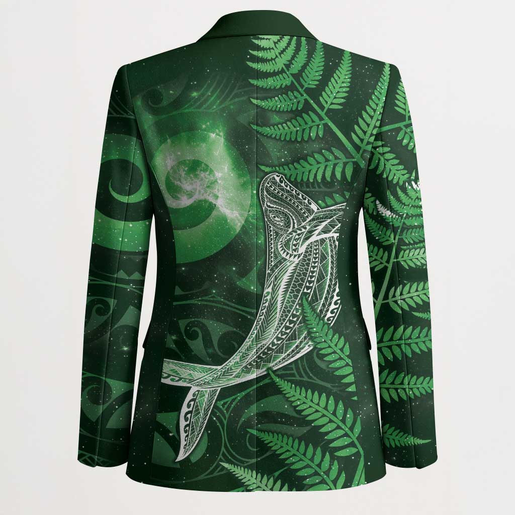 New Zealand Matariki Blazer Maori Koru With Humpback Whale Green LT05 - Polynesian Pride
