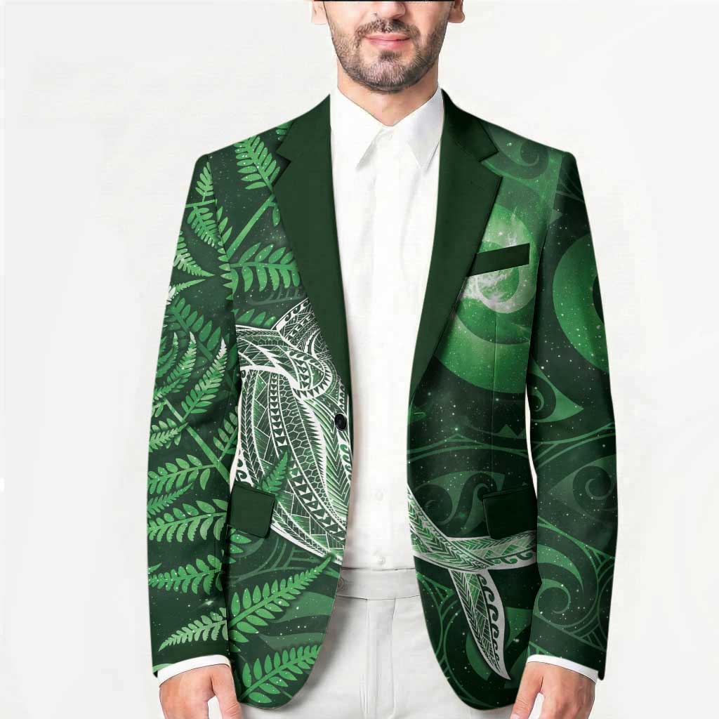 New Zealand Matariki Blazer Maori Koru With Humpback Whale Green LT05 - Polynesian Pride