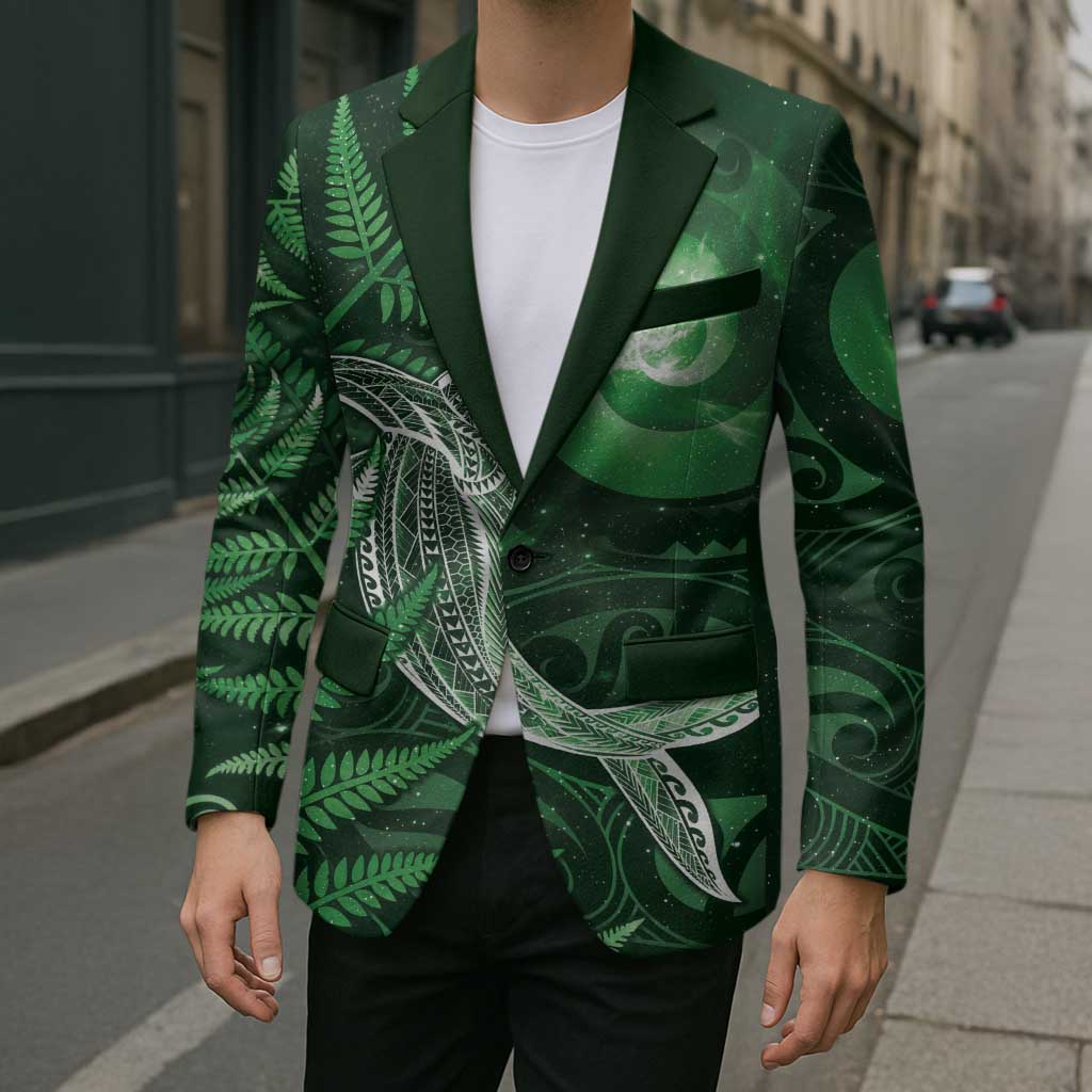 New Zealand Matariki Blazer Maori Koru With Humpback Whale Green LT05 - Polynesian Pride