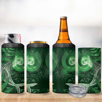 New Zealand Matariki 4 in 1 Can Cooler Tumbler Maori Koru With Humpback Whale Green LT05 - Polynesian Pride