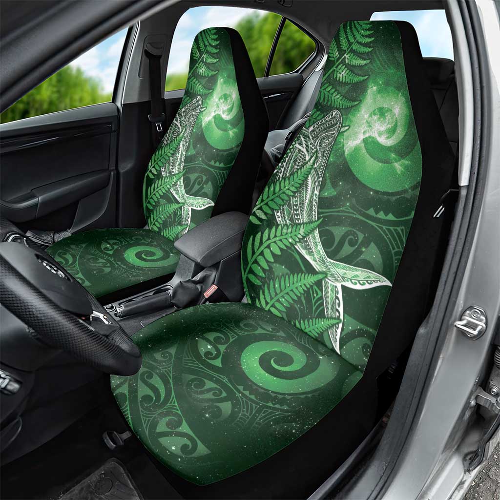 New Zealand Matariki Car Seat Cover Maori Koru With Humpback Whale Green LT05 - Polynesian Pride